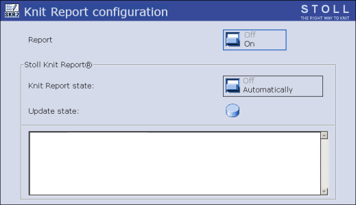 Knit report configuration window