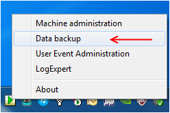 Starting the backup setup program