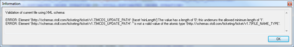 Notepad ++ XML validation result