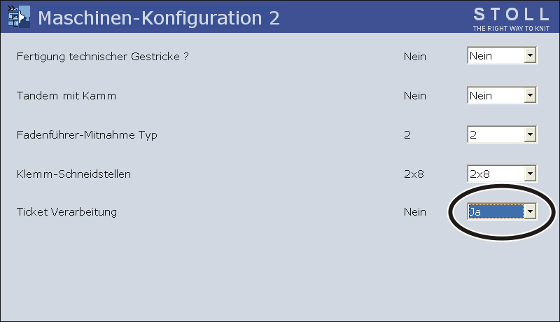 Ventana Configuración de la máquina 2