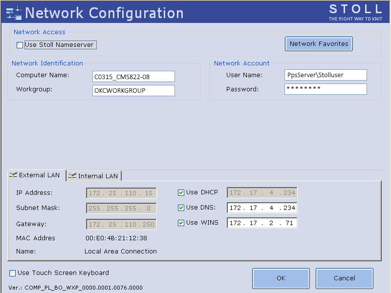 Finestra Network Configuration