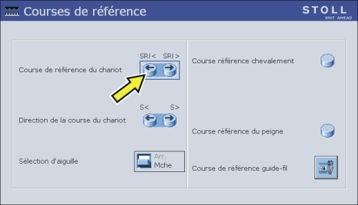 Fenêtre Courses de référence